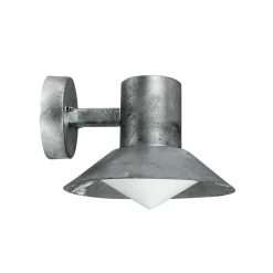 Dyberg Larsen udendørs væglampe Venice, galvaniseret, Ø 20 cm