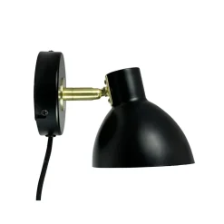 Dyberg Larsen væglampe Lilje, sort, Ø 16 cm, metal