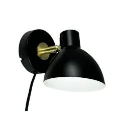 Dyberg Larsen væglampe Lilje, sort, Ø 16 cm, metal