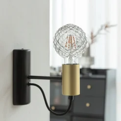 Lucande Dæmpbar Led-Pære|Filament Pære>E27 3,8 W LED-pære G95 918 struktur, røg, 5 stk