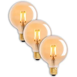 Näve Filament Pære>E27 4,1 W 310lm LED-globepære varmhvid guld 3 stk