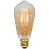 STAR TRADING E27 LED-filamentpære, 0,75 W, 2.000 K, ravgul