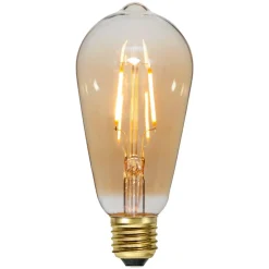 STAR TRADING E27 LED-filamentpære, 0,75 W, 2.000 K, ravgul