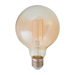 Lindby E27 LED-globepære Filament 6W 500lm, ravfarvet 1.800K