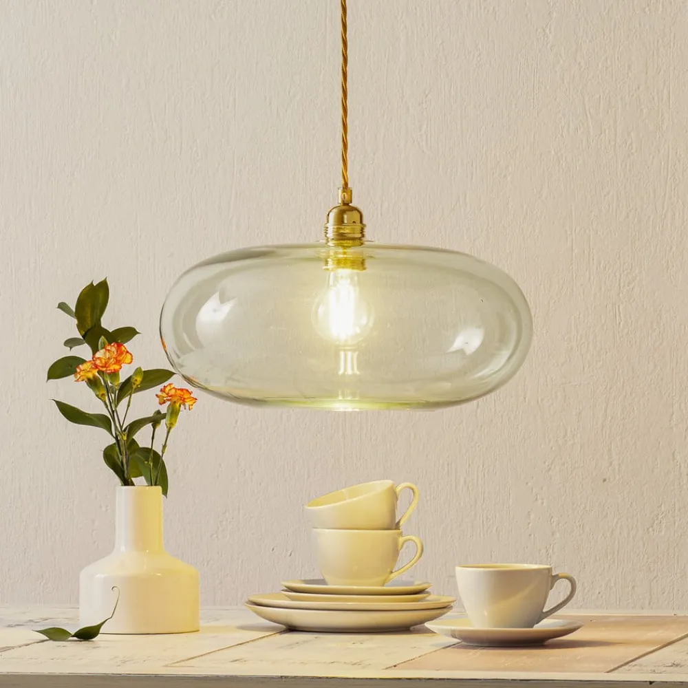 Horizon hængelampe, gul, røg Ø 36cm^EBB & FLOW Discount