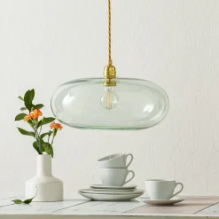 Horizon hængelampe, gul, røg Ø 36cm^EBB & FLOW Discount