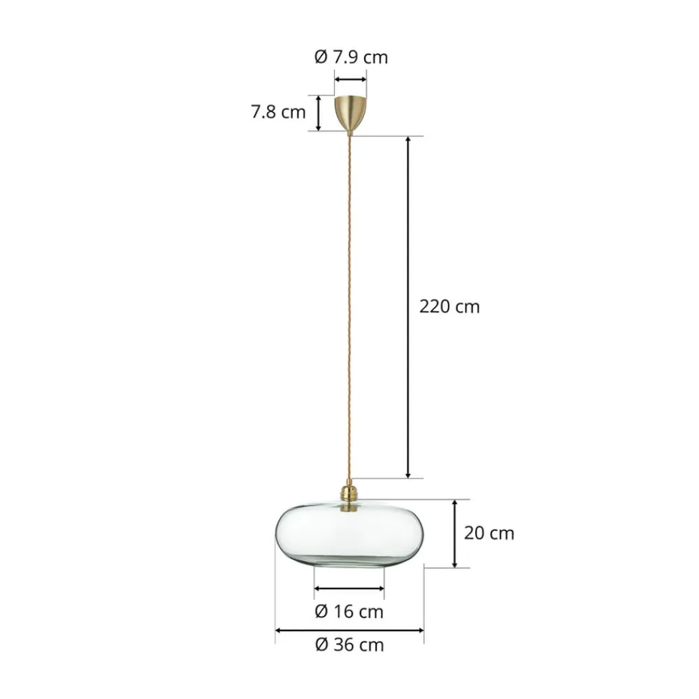 Horizon hængelampe, gul, røg Ø 36cm^EBB & FLOW Discount