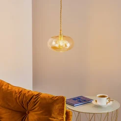 Horizon hængelampe, gul, røg Ø 21cm^EBB & FLOW Clearance