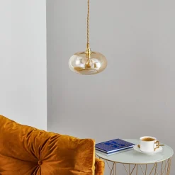 Horizon hængelampe, gul, røg Ø 21cm^EBB & FLOW Clearance