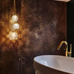 EBB & FLOW Rowan hængelampe, guld Ø 15,5cm