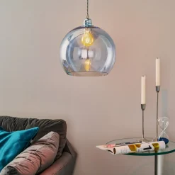 Rowan hængelampe blå-sølv Ø 28cm^EBB & FLOW Outlet