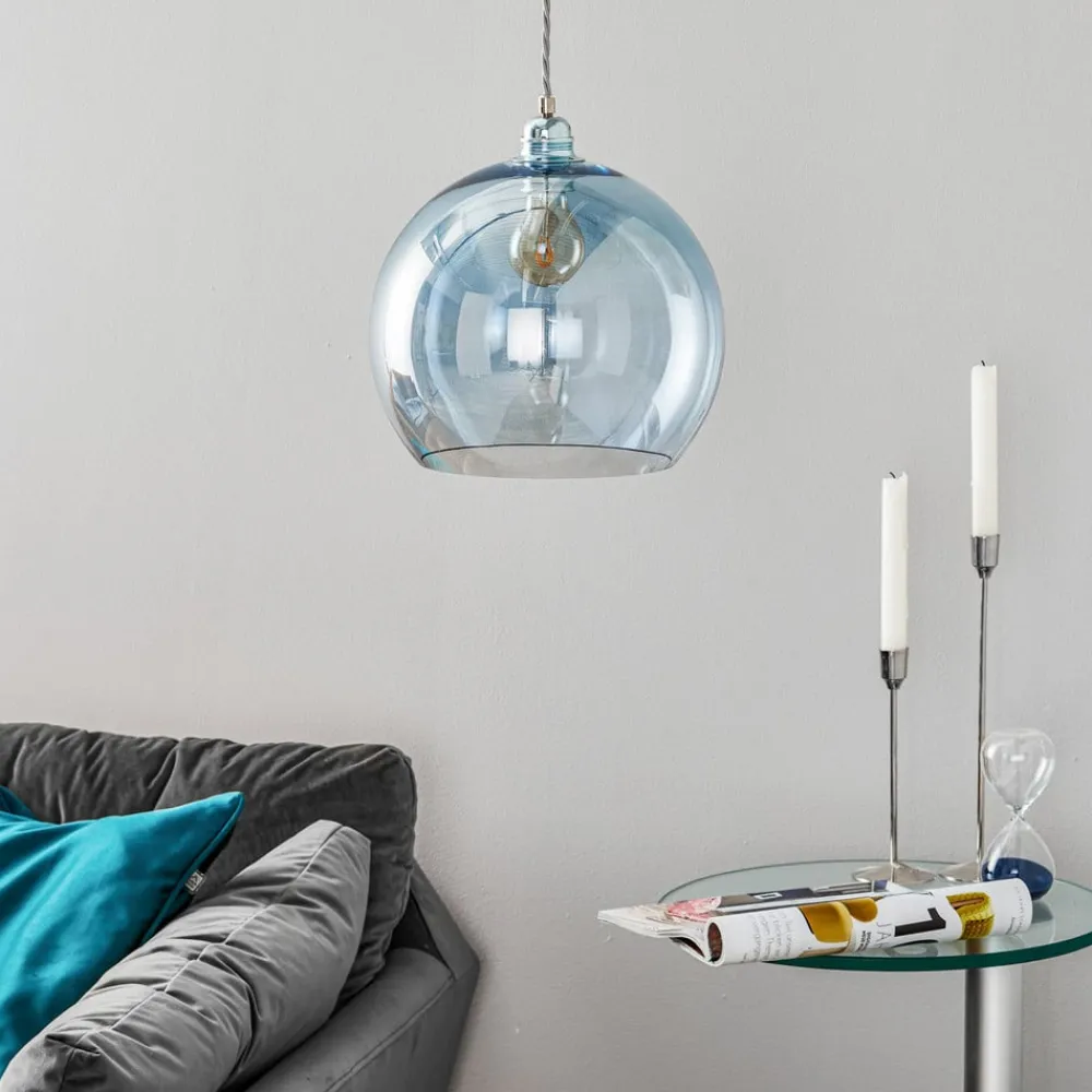 Rowan hængelampe blå-sølv Ø 28cm^EBB & FLOW Outlet