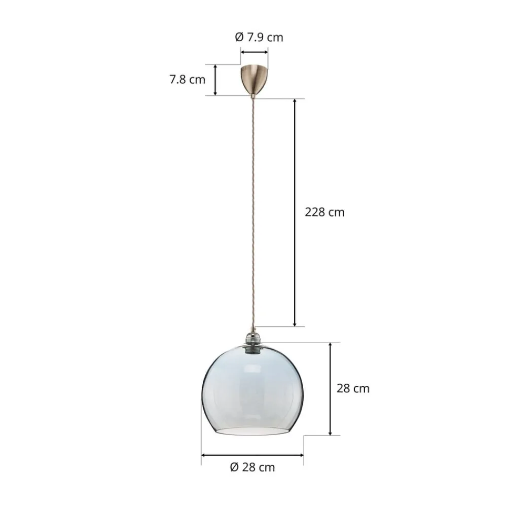 Rowan hængelampe blå-sølv Ø 28cm^EBB & FLOW Outlet