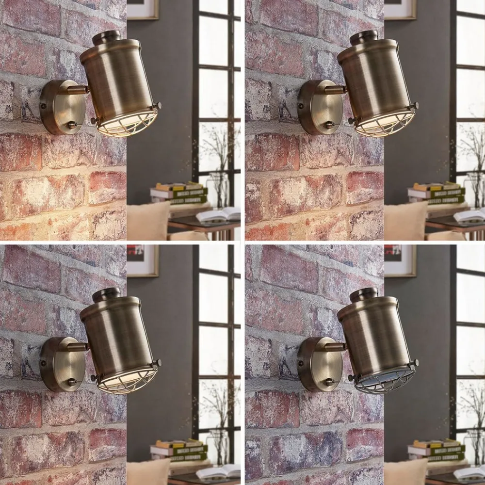 Lindby Ebbi vægspot i antik messing, kan dæmpes