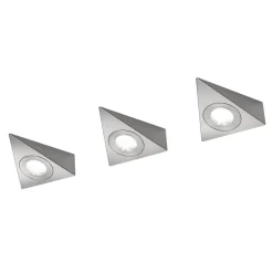 Trio Lighting Ecco LED-underskabsbelysning, sæt med 3, nikkel