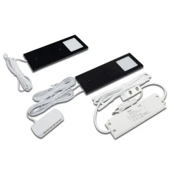 Eco-Pad F LED-underskabsbelysning, 2, 4.000 K sort^Hera