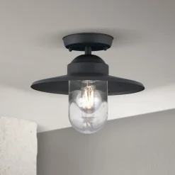 Edward udendørs loftlampe, antracit, Ø 27,5 cm, aluminium^ORION Discount