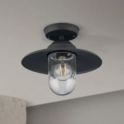 Edward udendørs loftlampe, antracit, Ø 27,5 cm, aluminium^ORION Discount