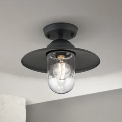 Edward udendørs loftlampe, antracit, Ø 27,5 cm, aluminium^ORION Discount