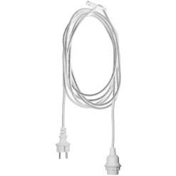 STAR TRADING E27-fatning med Ute-kabel, 2,5 m, hvid