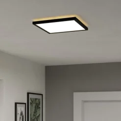 EGLO connect LED-loftlampe Rovito-Z, sort, 29 x 29 cm