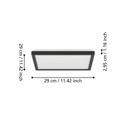 EGLO connect LED-loftlampe Rovito-Z, sort, 29 x 29 cm