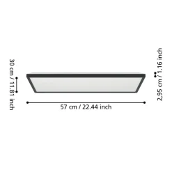 LED-loftlampe Rovito-Z, sort, 57 x 30 cm^EGLO connect Best