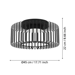 EGLO connect LED-loftlampe Ginestrone-Z, sort, aluminium