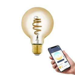 EGLO connect Dæmpbar Led-Pære|Filament Pære>-z E27 G80 Globe 5,5W 400lm 2200-6500K