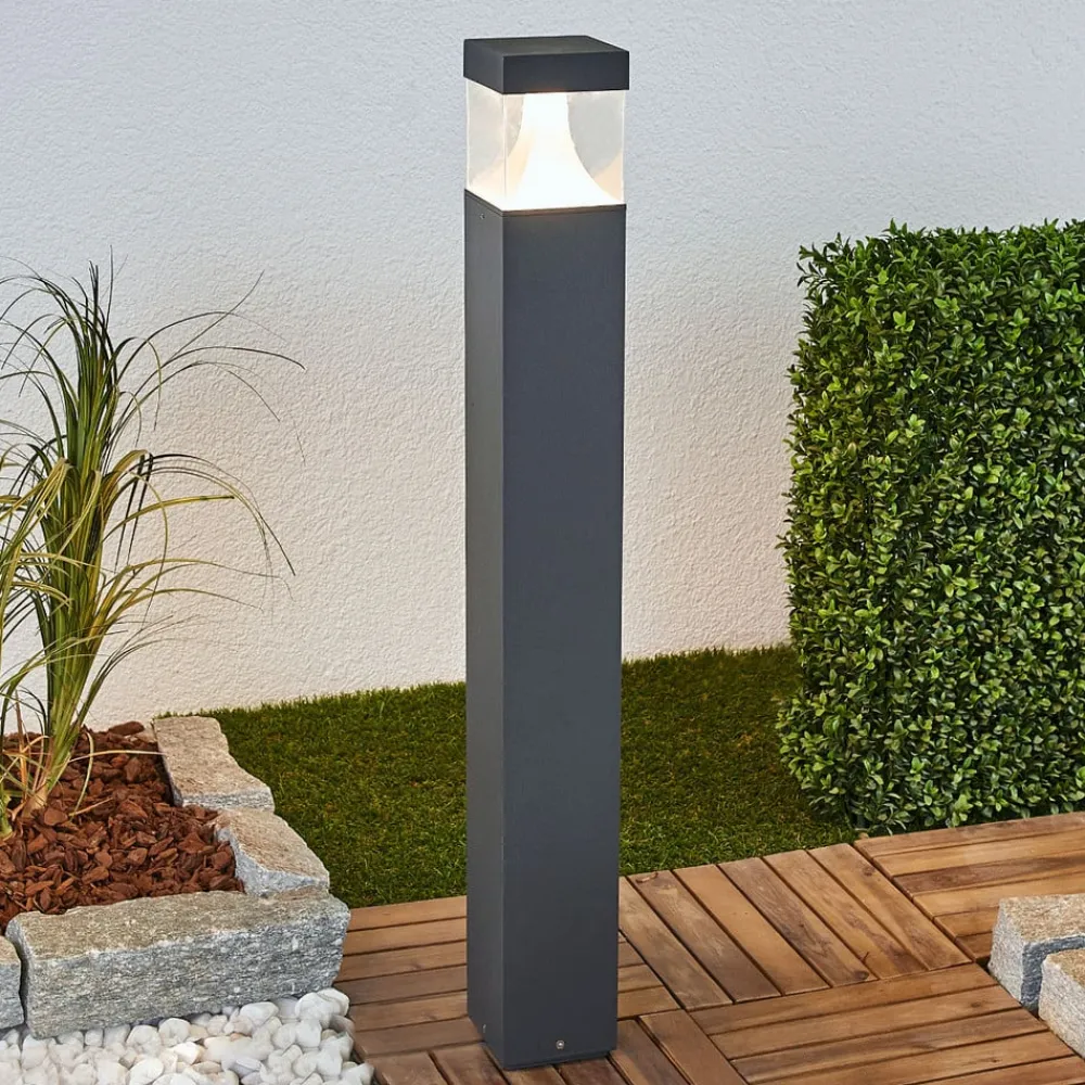 Lucande Gadebelysning>Egon LED pullert med kantet lampekrop