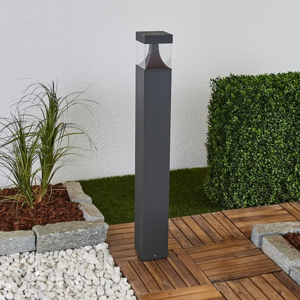 Lucande Gadebelysning>Egon LED pullert med kantet lampekrop