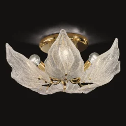 Eksklusiv glas loftslampe Foglie, 6 lyskilder^Novaresi Sale