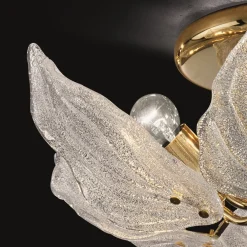 Eksklusiv glas loftslampe Foglie, 6 lyskilder^Novaresi Sale