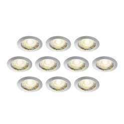 Dakarra indbygnings-downlight, 10, GU10 nikkel^ELC