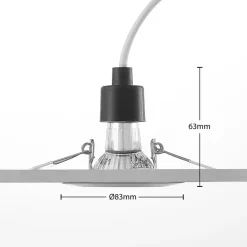 Dakarra indbygnings-downlight, 10, GU10 nikkel^ELC