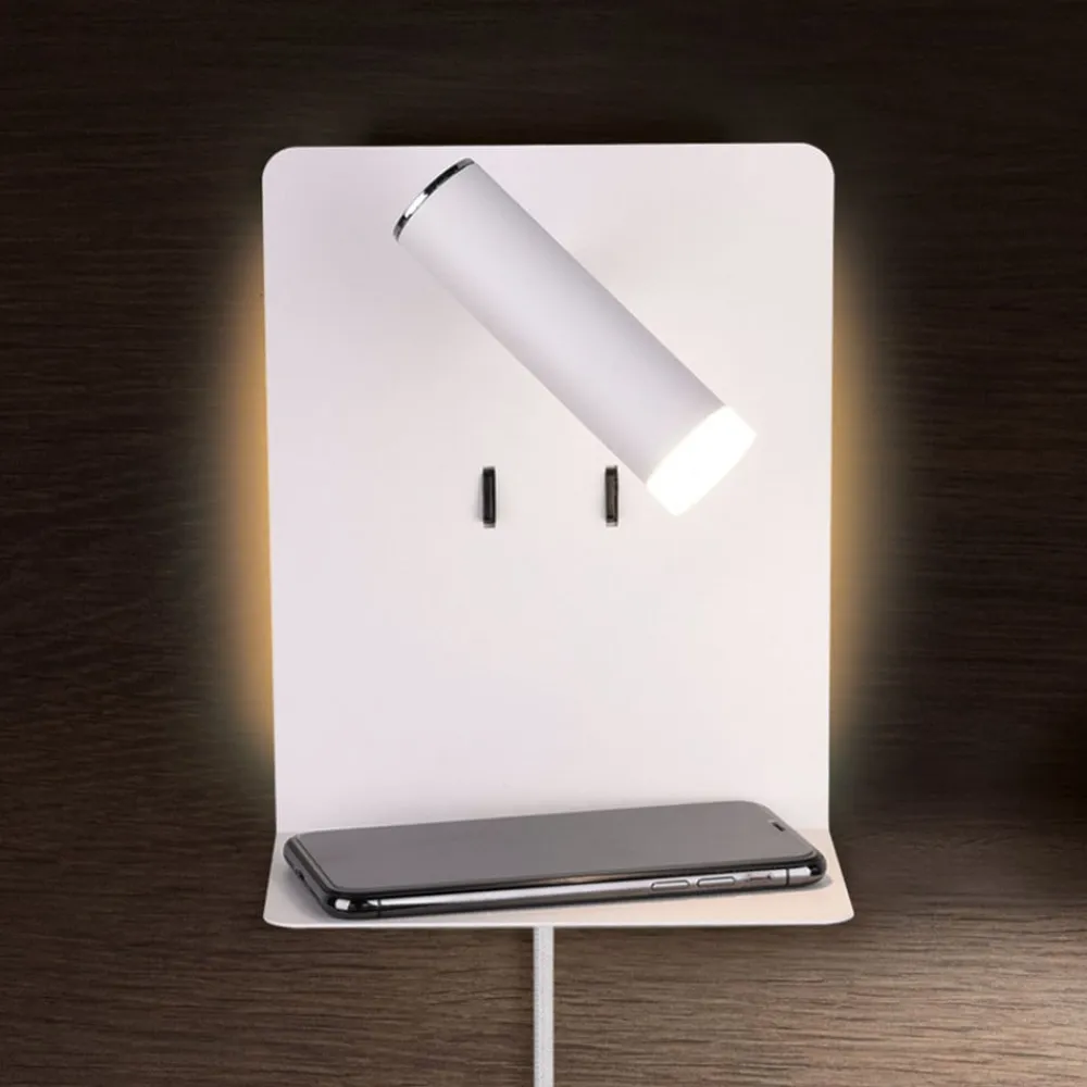 Trio Lighting Væglamper|Væglamper>Element LED-væglampe med hylde, mat hvid