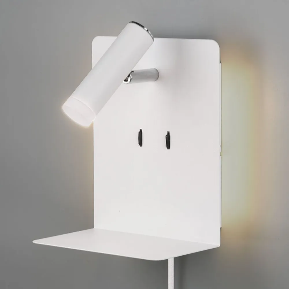Trio Lighting Væglamper|Væglamper>Element LED-væglampe med hylde, mat hvid