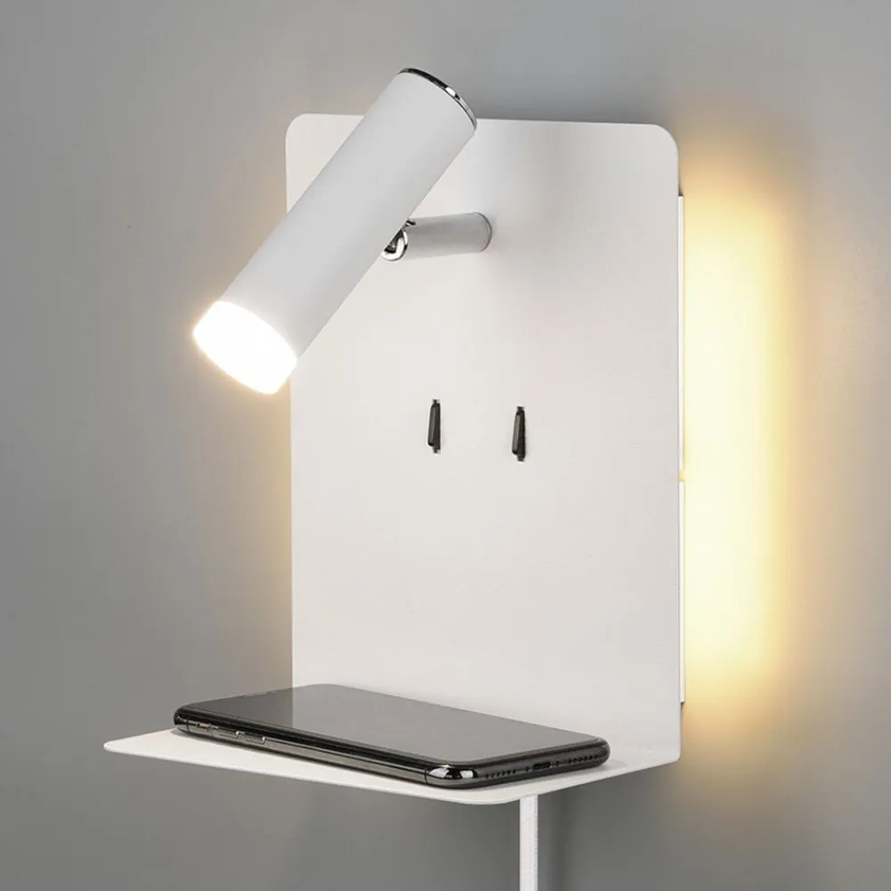 Trio Lighting Væglamper|Væglamper>Element LED-væglampe med hylde, mat hvid