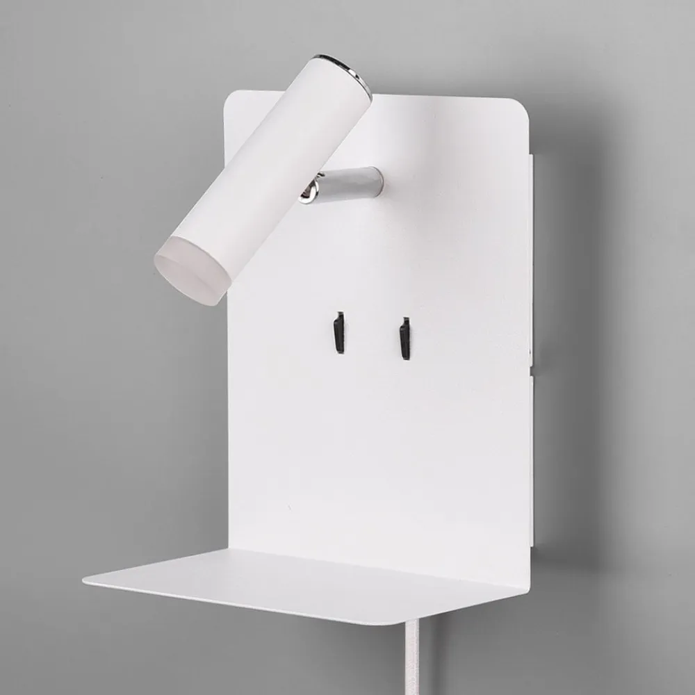 Trio Lighting Væglamper|Væglamper>Element LED-væglampe med hylde, mat hvid