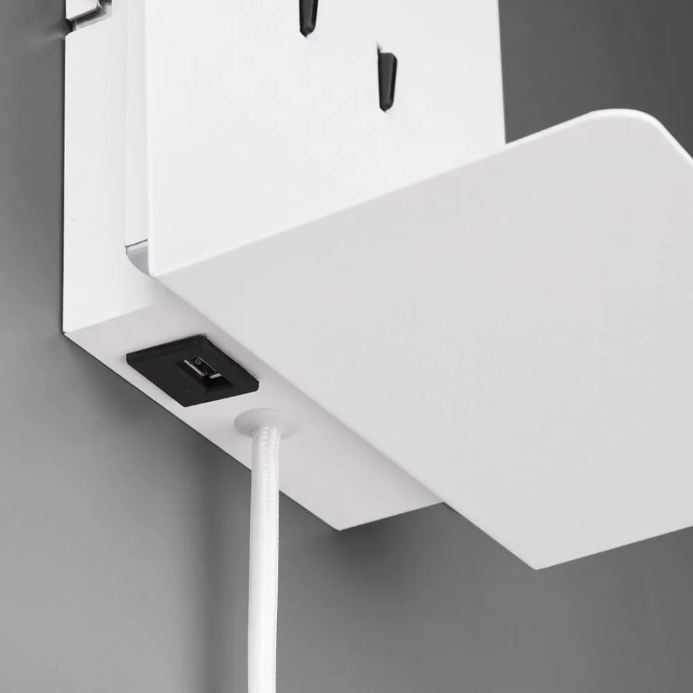 Trio Lighting Væglamper|Væglamper>Element LED-væglampe med hylde, mat hvid