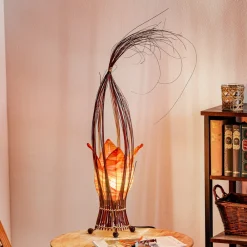 Woru Elena bordlampe med stofskærm, orange