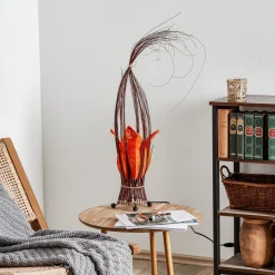 Woru Elena bordlampe med stofskærm, orange