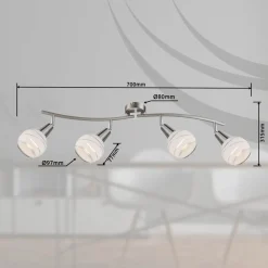 Globo Elliott loftspot, mat nikkel, længde 70 cm, metal