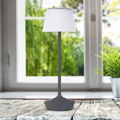 Emmi LED-bordlampe, solcelle, CCT, opladelig, grå^Näve Best