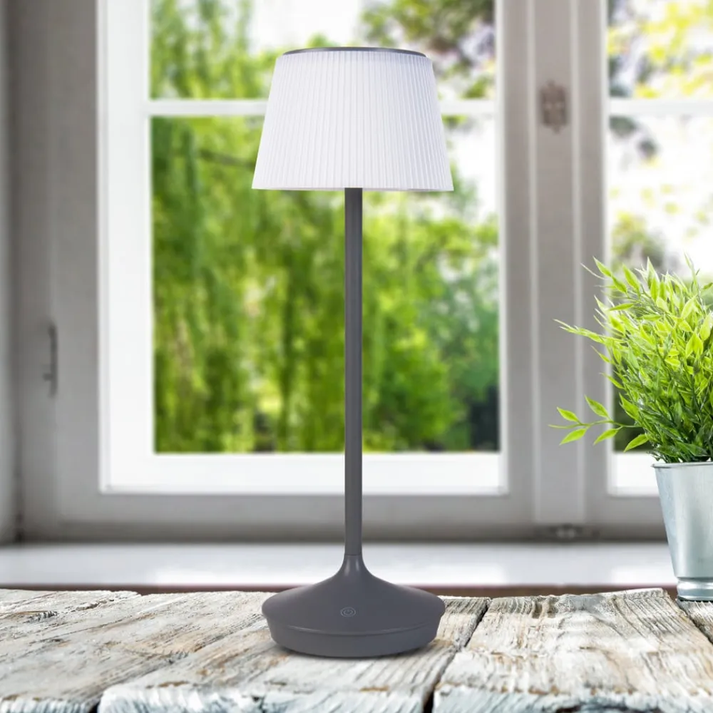 Emmi LED-bordlampe, solcelle, CCT, opladelig, grå^Näve Best