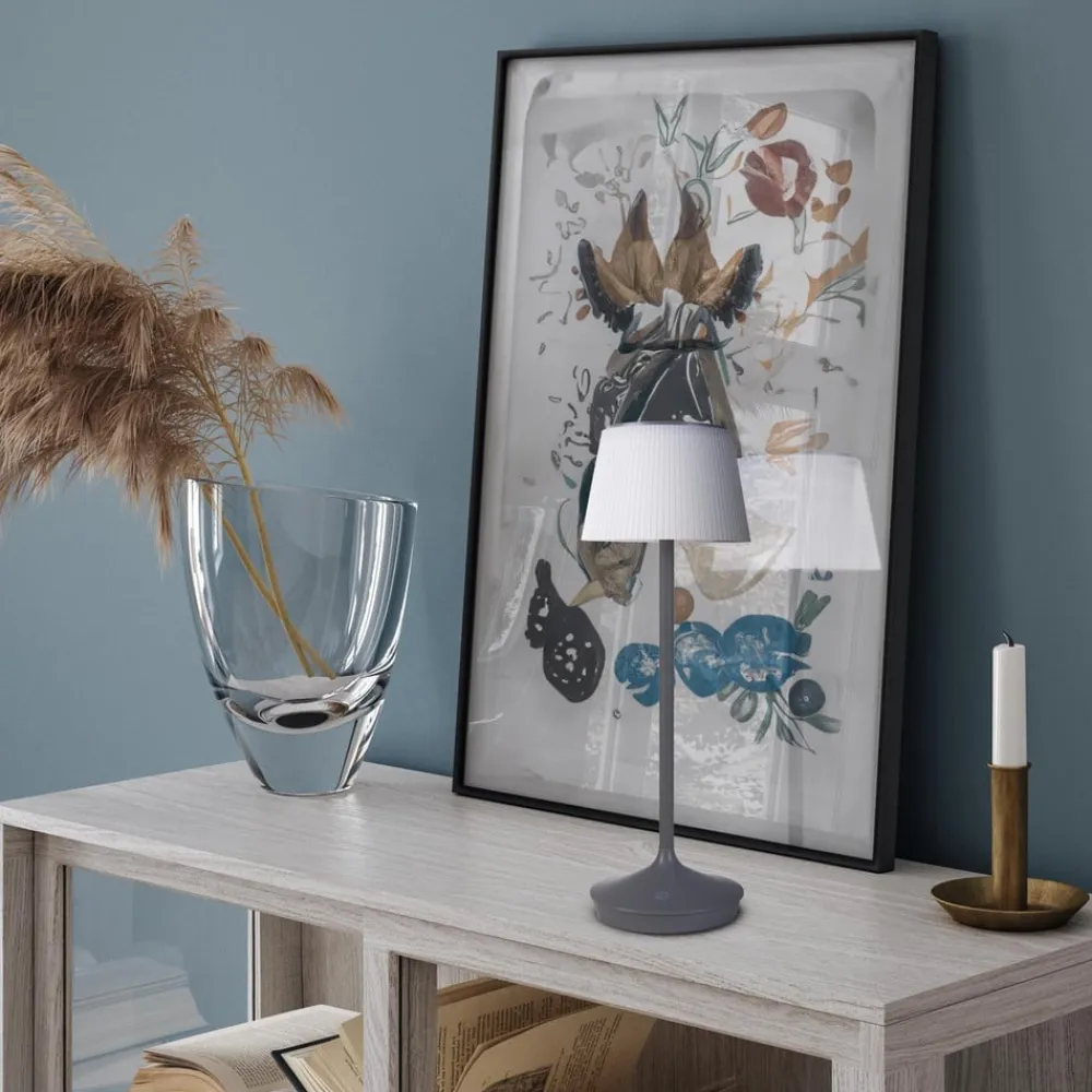 Emmi LED-bordlampe, solcelle, CCT, opladelig, grå^Näve Best