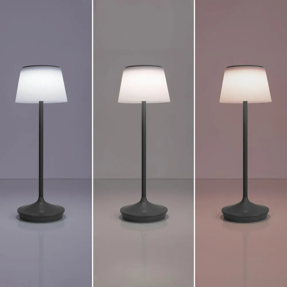 Emmi LED-bordlampe, solcelle, CCT, opladelig, grå^Näve Best