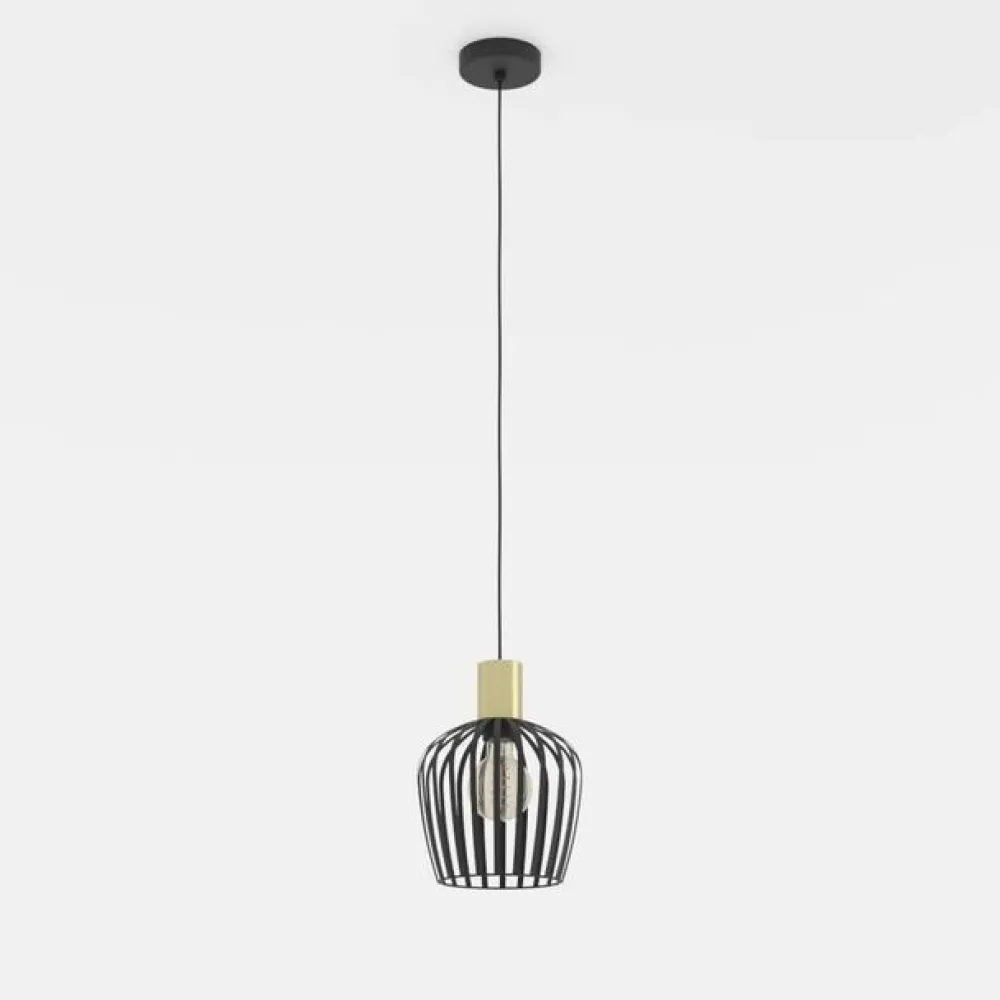 Empoli hængelampe, sort/messingfarvet^EGLO Online