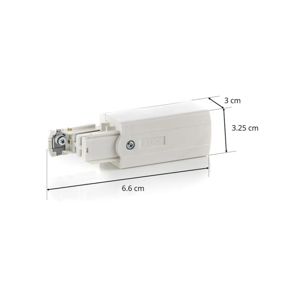 GLOBAL Endetilslutning højre til Noa strømskinne, hvid