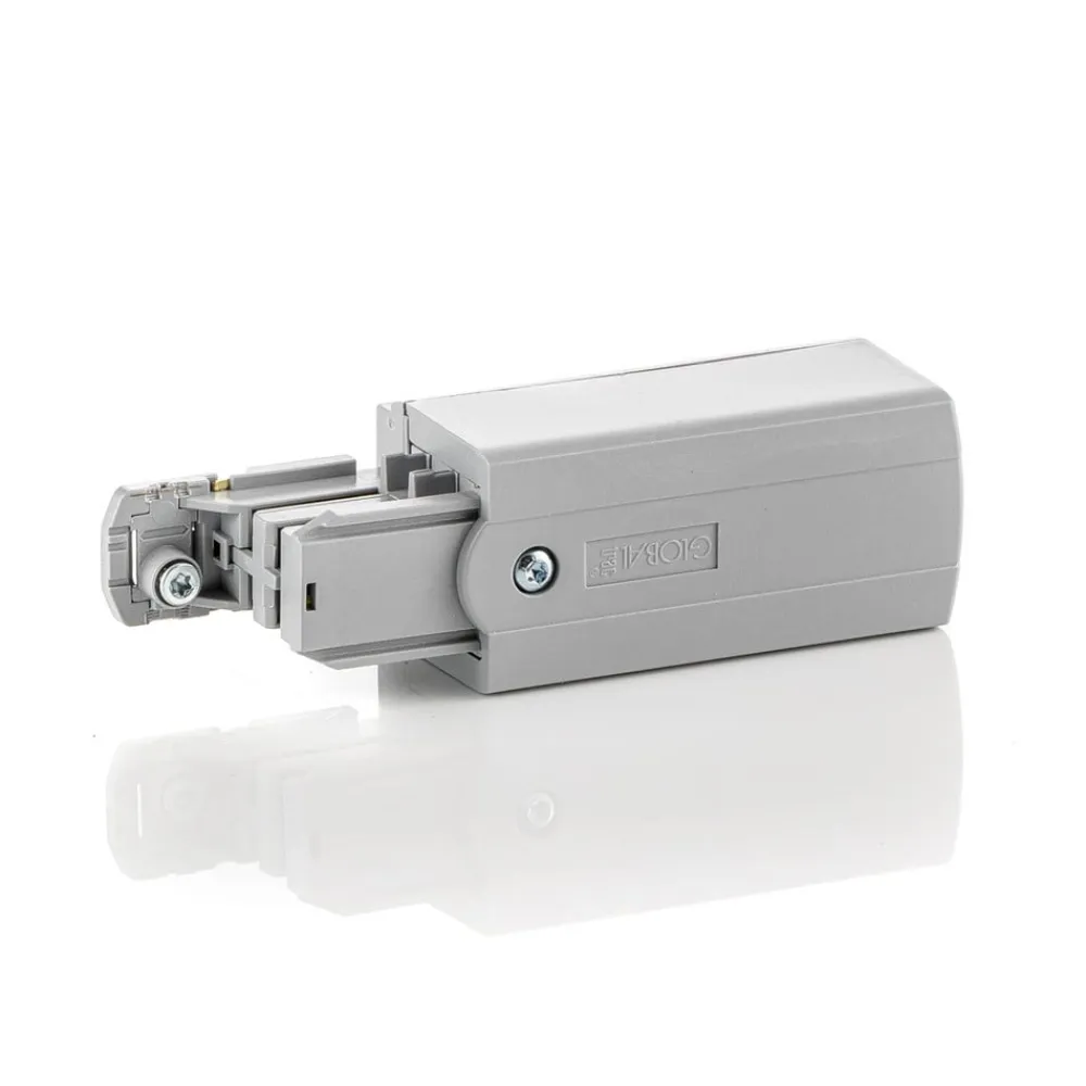 GLOBAL Endetilslutning venstre til Noa strømskinne, grå